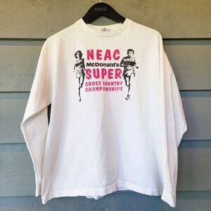 Vintage NEAC McDonald's Shirt Mens XL White Long Sleeve Cross Country 80s Rare